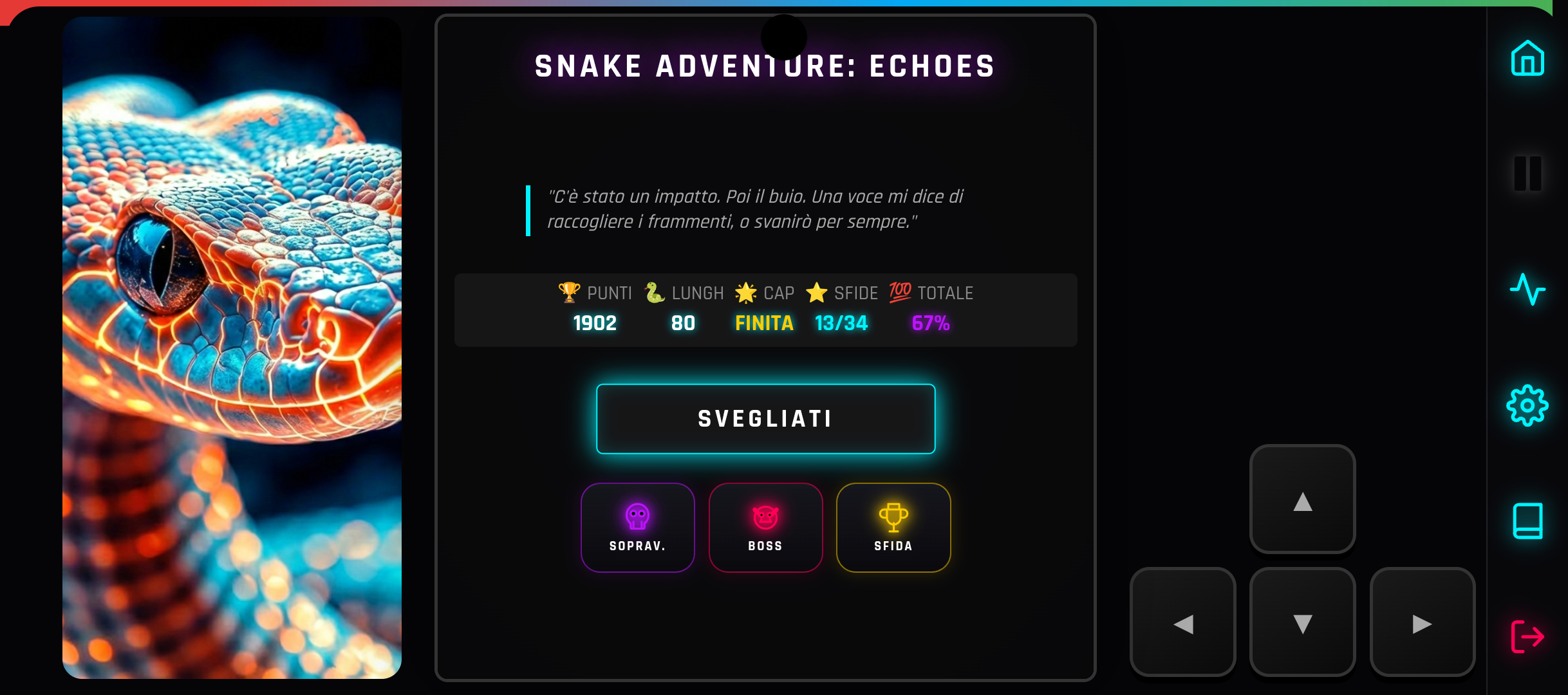 Sfide estreme in Snake Adventure
